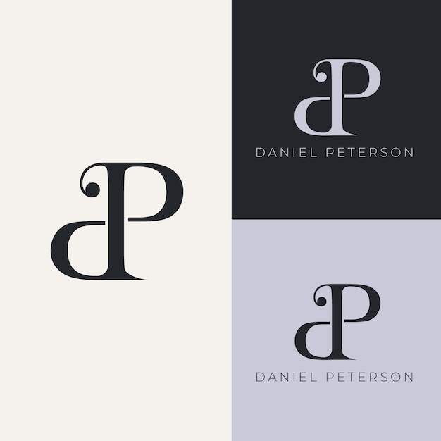 Vector gratuito diseño del monograma del logotipo de dp
