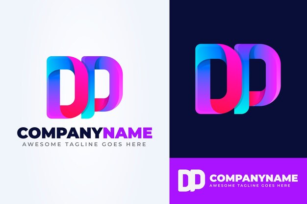 Diseño del monograma del logotipo de Dp