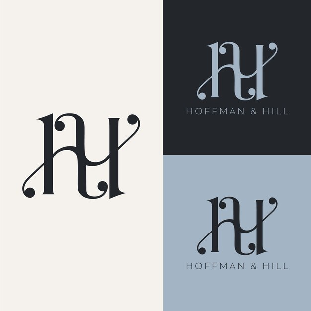 Diseño del monograma del logotipo Hh