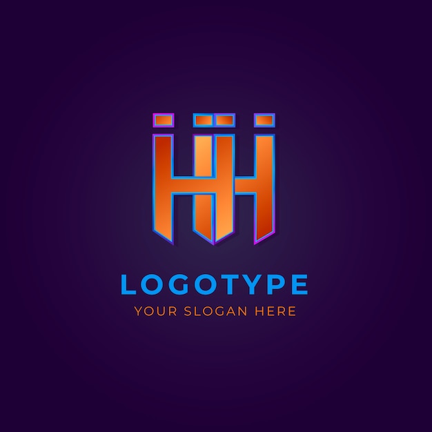 Vector gratuito diseño del monograma del logotipo hh