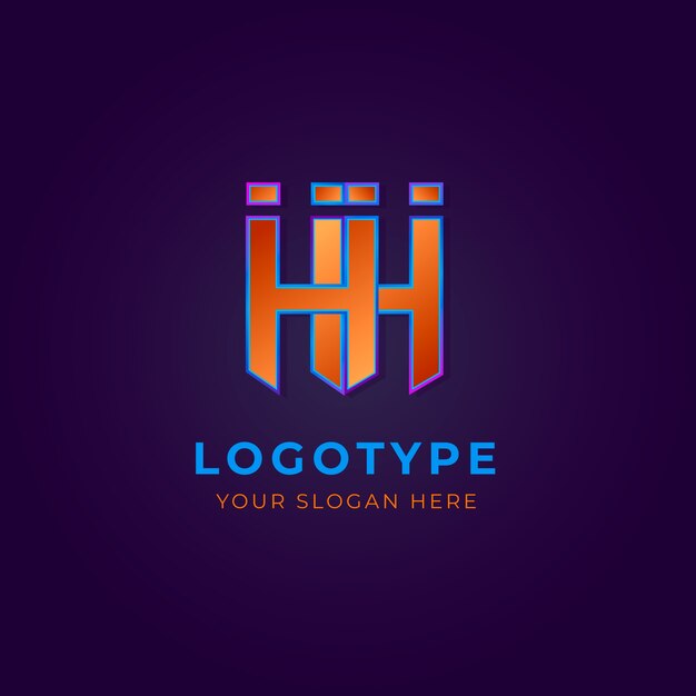 Diseño del monograma del logotipo Hh