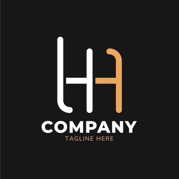 Diseño del monograma del logotipo Hh