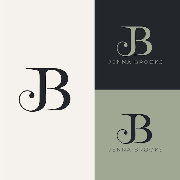 Vector gratuito diseño del monograma del logotipo de jb