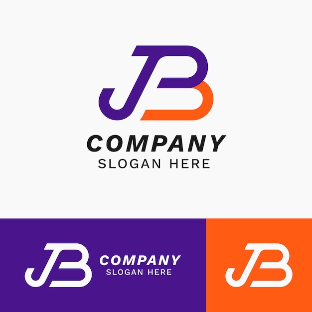 Vector gratuito diseño del monograma del logotipo de jb