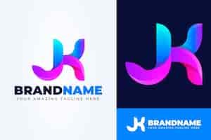 Vector gratuito diseño del monograma del logotipo jk