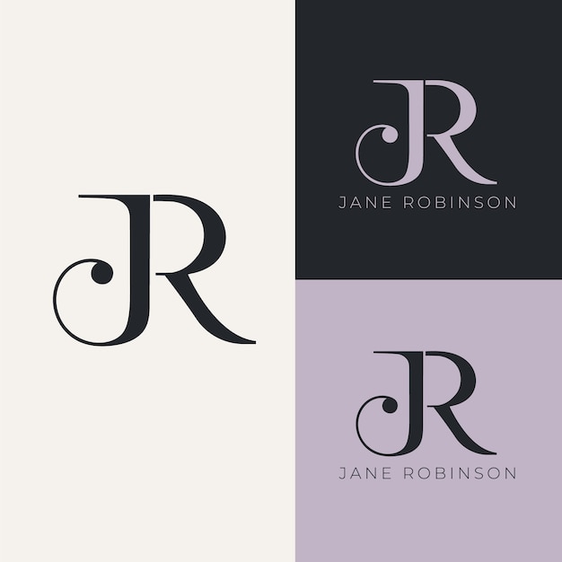 Diseño del monograma del logotipo de Jr.
