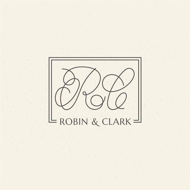 Diseño del monograma del logotipo Rc