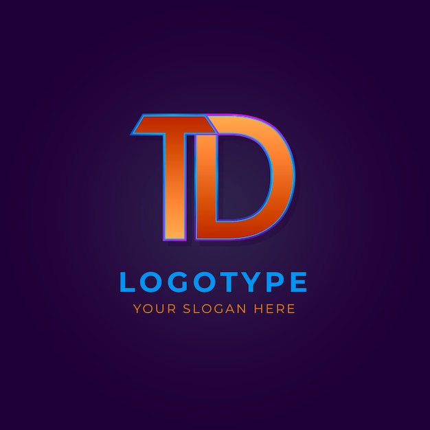 Diseño del monograma del logotipo Td