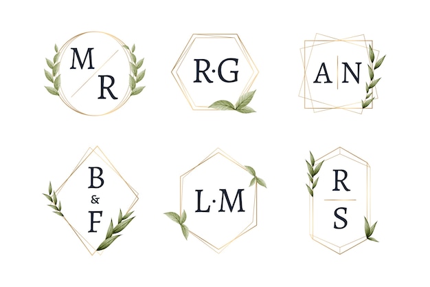 Diseño de monogramas de boda floral