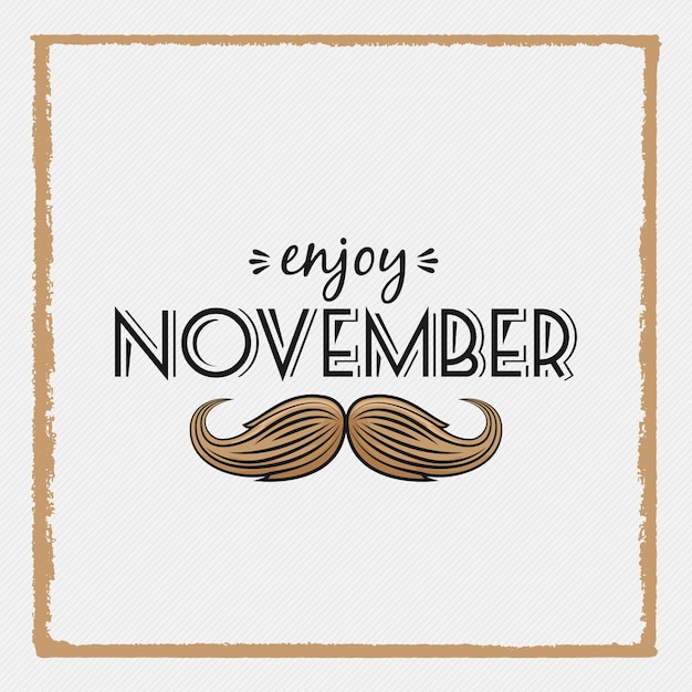 Diseño de movember en estilo de marco