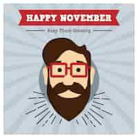 Vector gratuito diseño de movember feliz