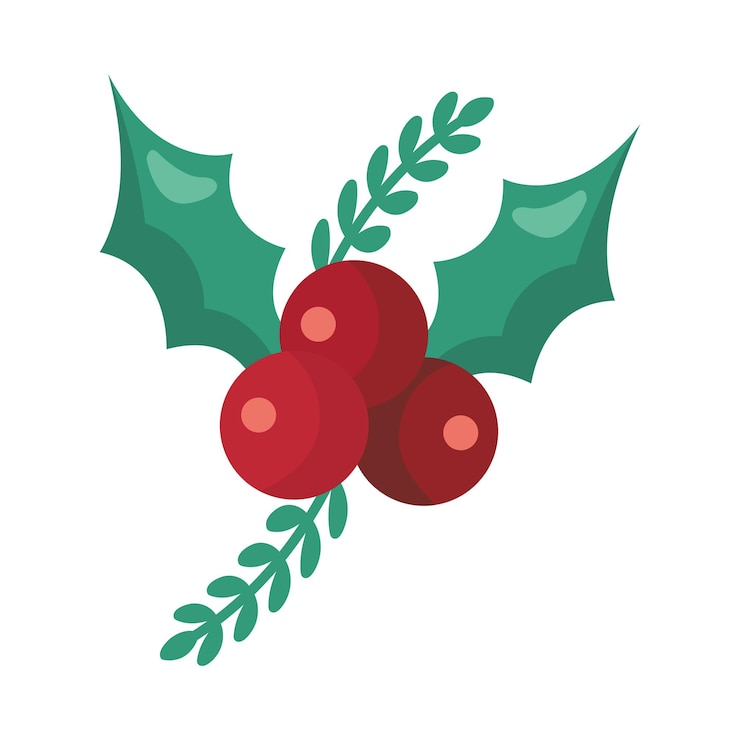 Vector gratuito diseño de muérdago navideño