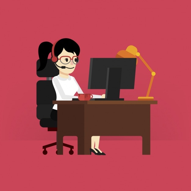 Vector gratuito diseño de mujer trabajando