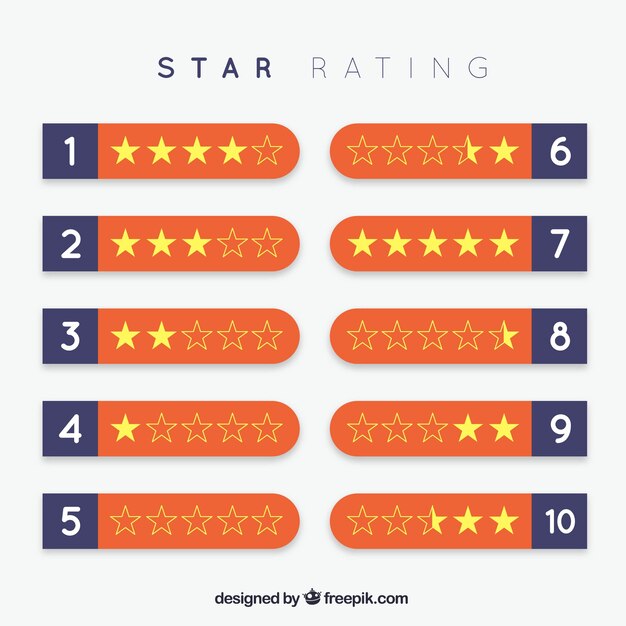 Diseño naranja de clasificación por estrellas