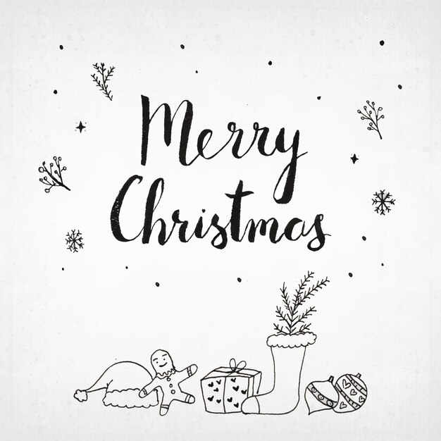 diseño de Navidad dibujado a mano