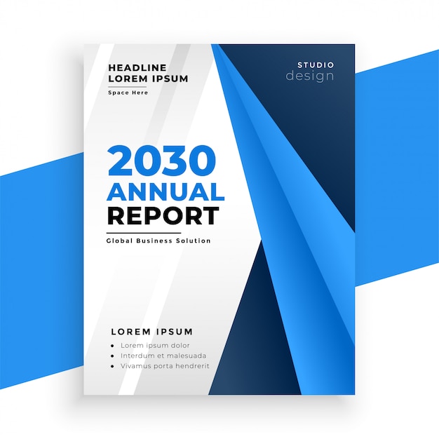 Diseño de negocios azul anual del folleto del informe