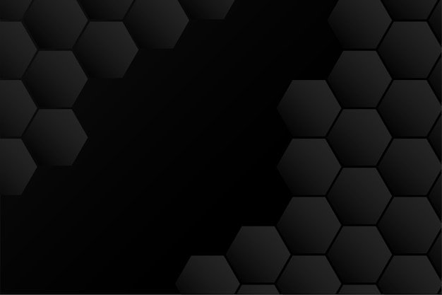 Diseño negro hexagonal abstracto