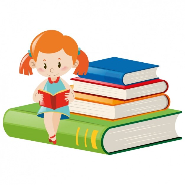 Diseño de niña leyendo