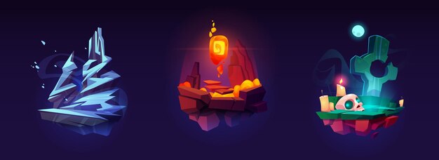 Diseño de nivel de fondo del juego de islas flotantes