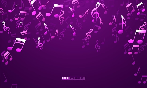 Vector gratuito diseño de notas musicales abstractas para fondo musical