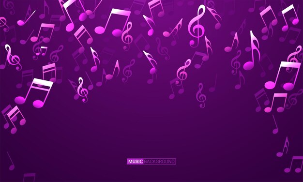 Diseño de notas musicales abstractas para fondo musical