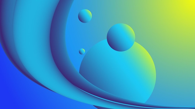 diseño de onda 3d sobre fondo azul fondo de onda abstracto azul y amarillo