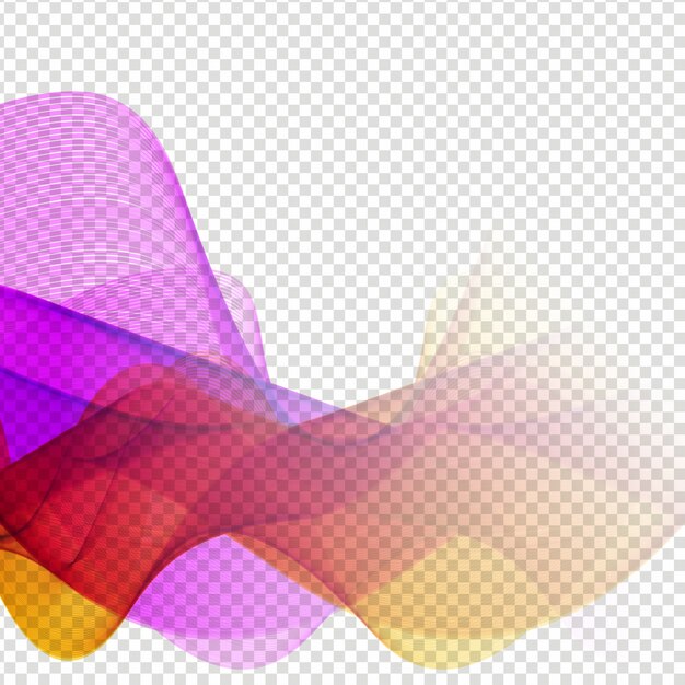 Diseño ondado colorido elegante en fondo transparente