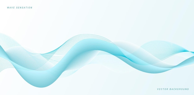 Diseño de ondas que fluyen azul abstracto