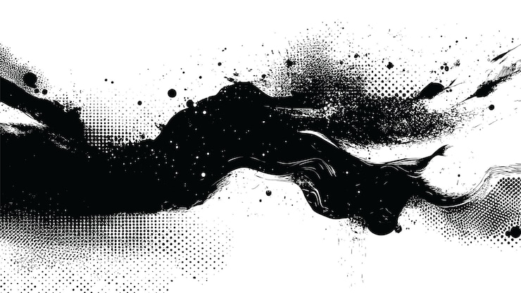 Vector gratuito diseño de ondas de salpicaduras de tinta de medio tono
