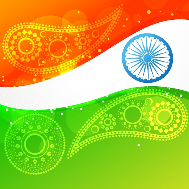 Vector gratuito diseño ondulado de la bandera de la india