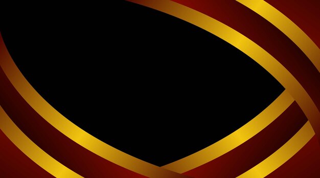 Diseño ornamental abstracto con rayas doradas y espacio negro