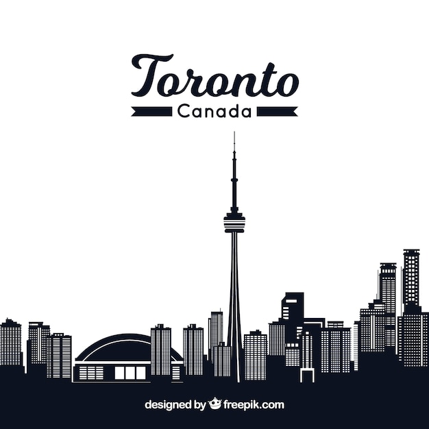 Diseño oscuro de la skyline de toronto