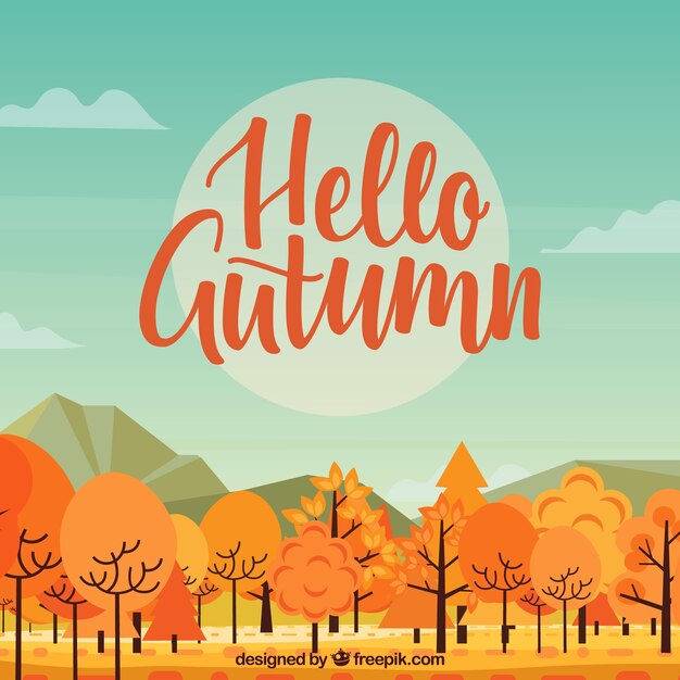 Diseño de otoño con arboles