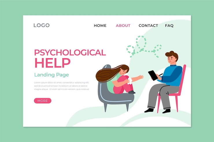 Vector gratuito diseño de página de aterrizaje de ayuda psicológica