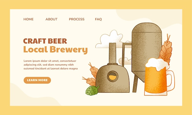 Diseño de página de aterrizaje de cervecería