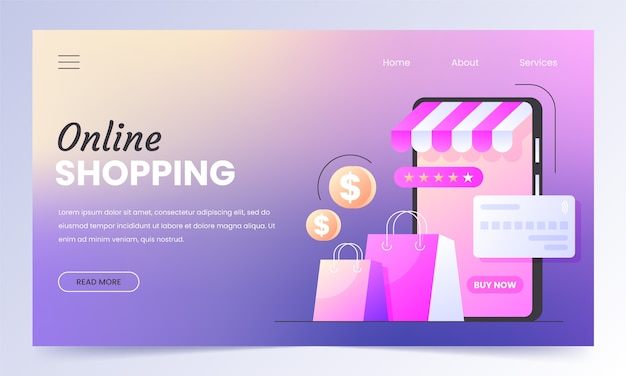 Diseño de página de aterrizaje de compras