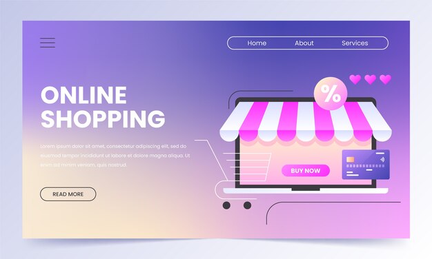 Diseño de página de aterrizaje de compras