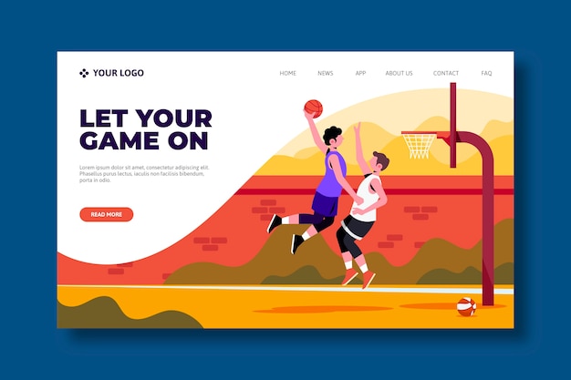 Vector gratuito diseño de página de aterrizaje de deporte al aire libre