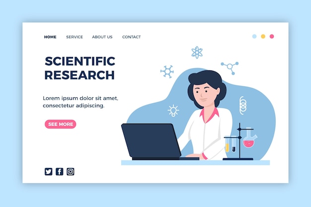 Diseño de página de aterrizaje de investigación científica