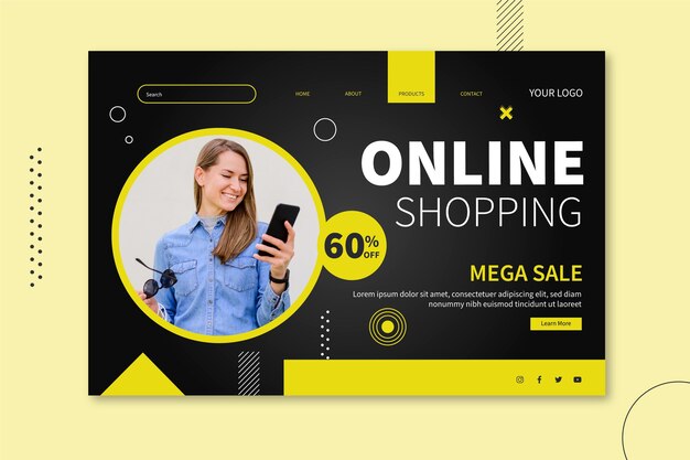 Diseño de página de destino de compras online