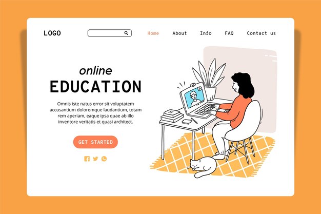 Diseño de página de destino de educación en línea
