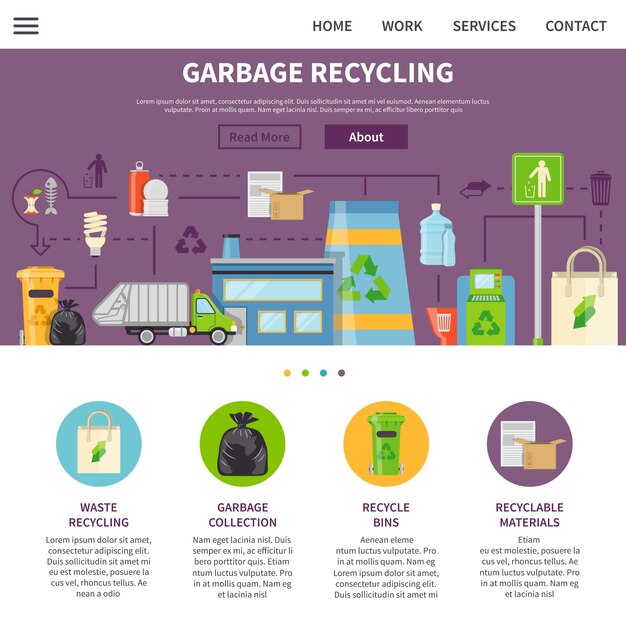 Diseño de página de reciclaje de basura