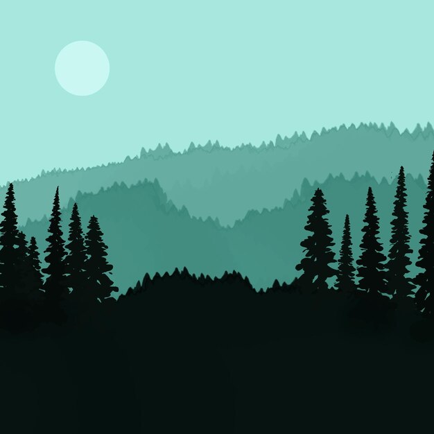 Diseño de paisajes mínimos pintados a mano con acuarela