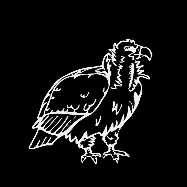 Diseño de pájaro exótico en blanco y negro