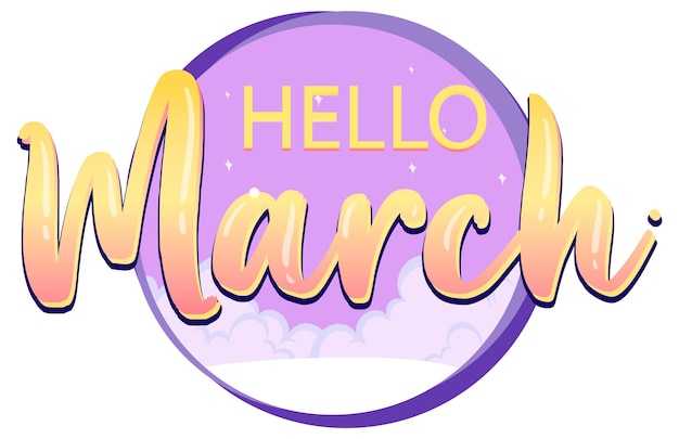 Diseño de palabras para hola marzo.