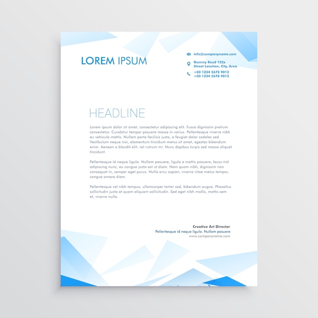 diseño de papel con membrete de negocios abstracto azul
