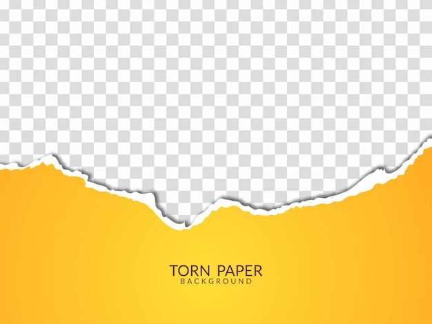 Vector gratuito diseño de papel rasgado amarillo en vector de fondo transparente