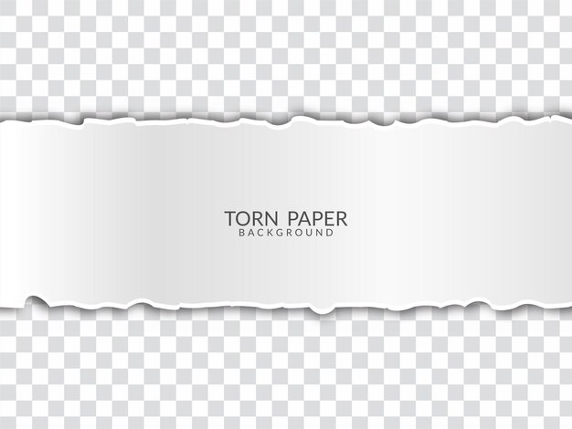 Diseño de papel rasgado en vector de fondo transparente