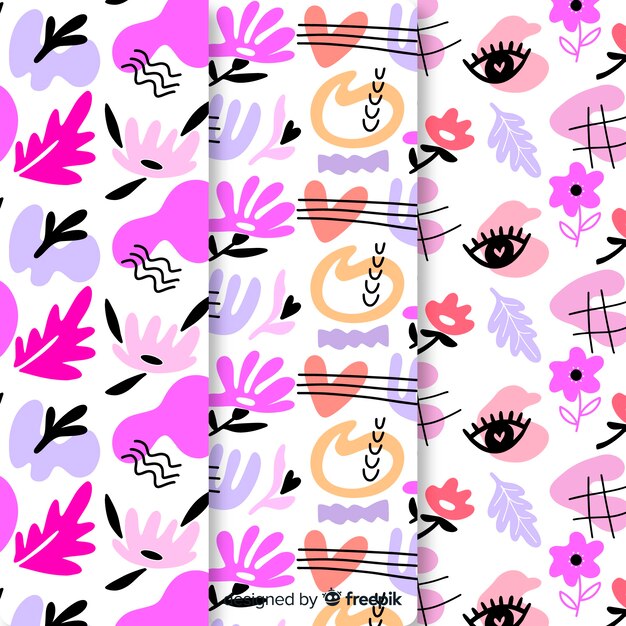 Diseño de papel tapiz con colección de patrones