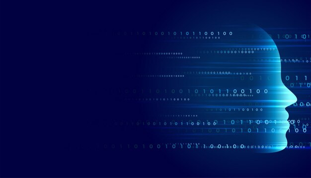 diseño de papel tapiz de concepto de código binario de tecnología de IA futurista